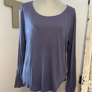 Sandwich_ linen blend long sleeve scoop neck top size XL periwinkle blue